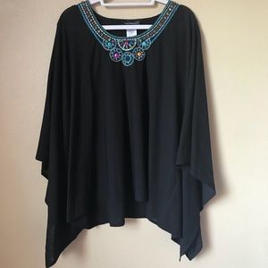 Travel Elements Beaded Poncho